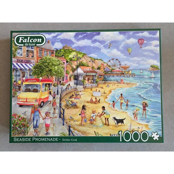 Falcon de luxe Seaside Promenade 1000 pc Debbie Cook 2020 Complete Preowned - Picture 1 of 5